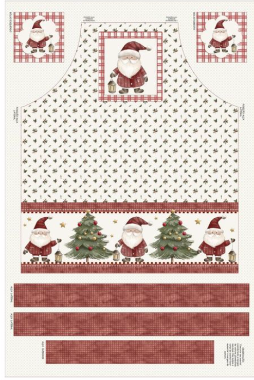 Tricoline 100% Algodón - PT090 Patrón delantal Navidad (49 x 100)