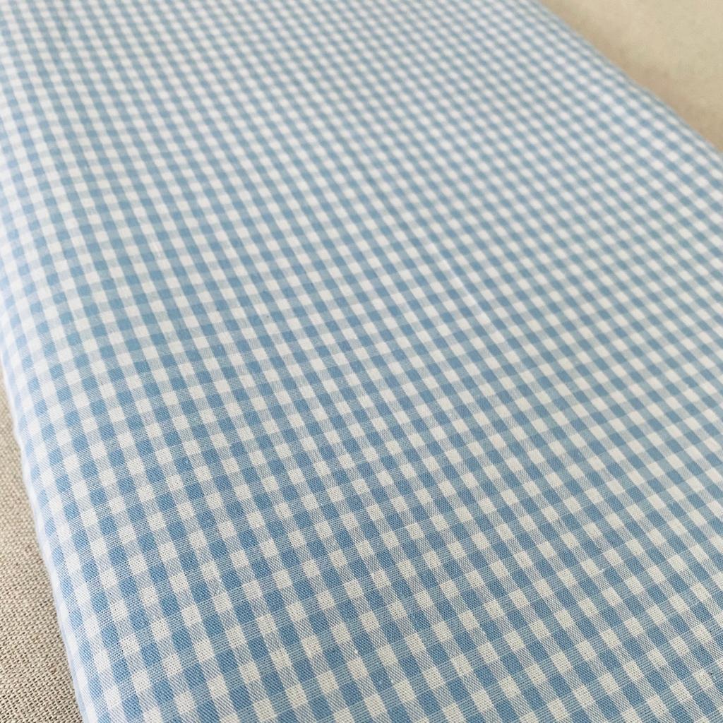 Tricoline 100% Algodón - TT021 Tinto Cuadrille Celeste (50 x 150)