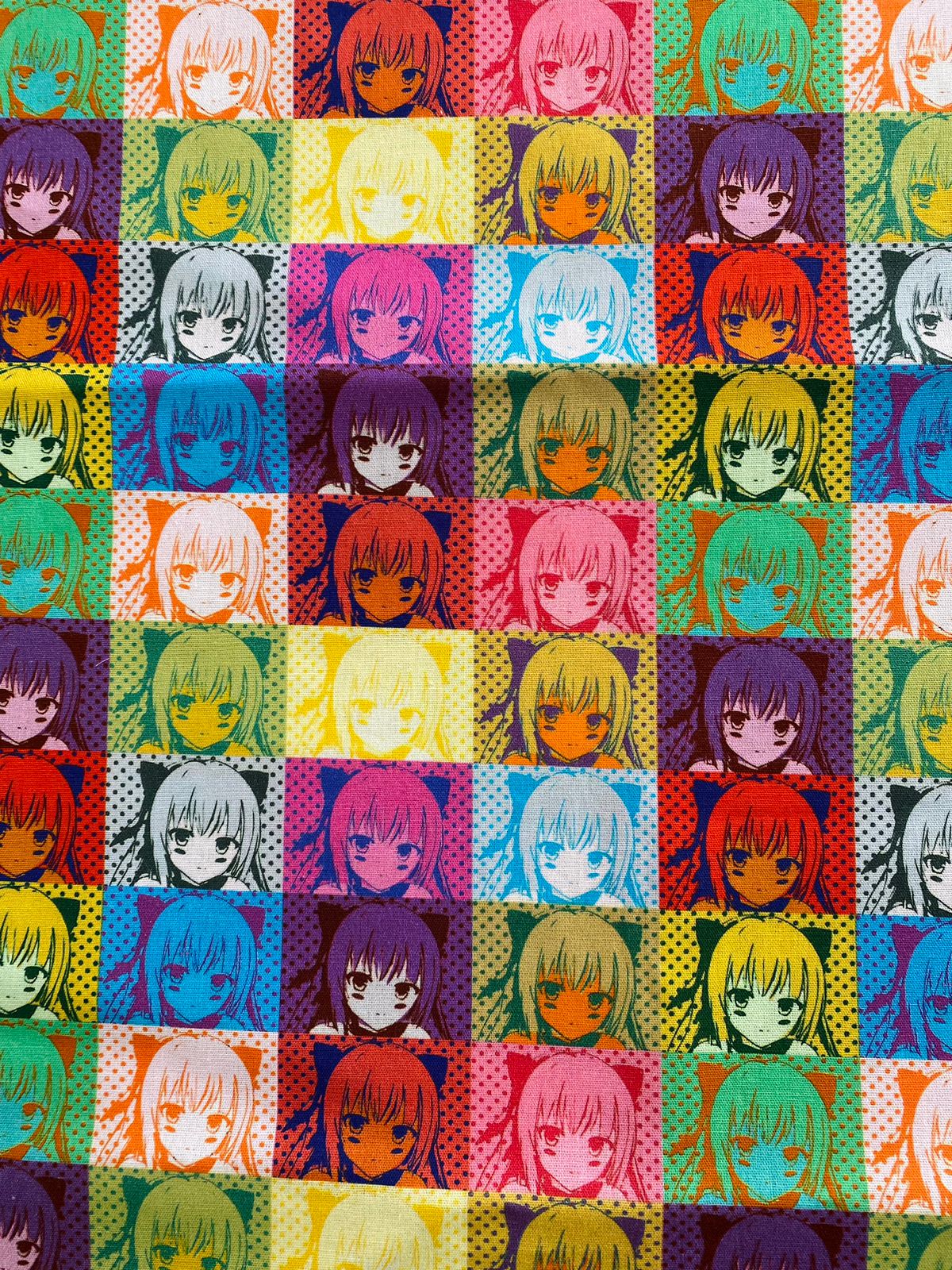 Tricoline 100% Algodón - PJ009 Digital Personaje Animes Cuadros (50 x 150)