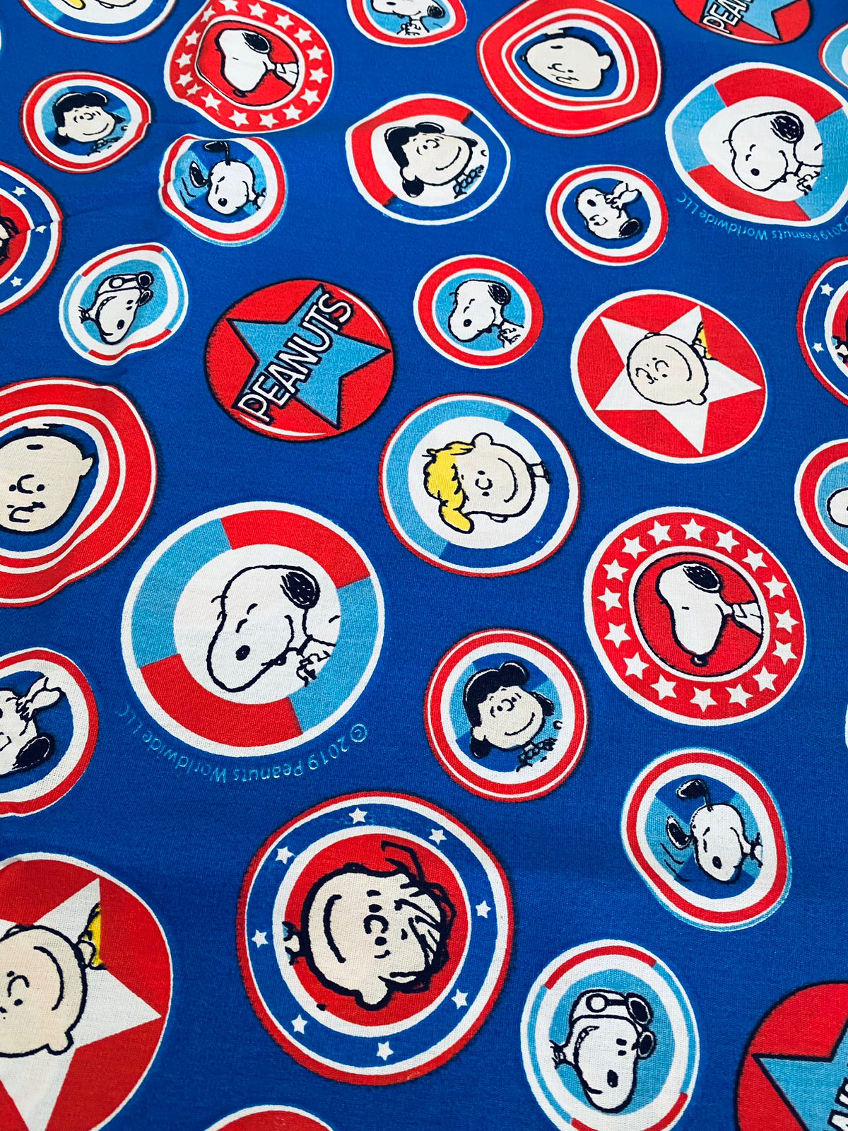 Tricoline 100% Algodón - PJ028 Digital Personaje Snoopy fondo azul Royal (50 x 150)