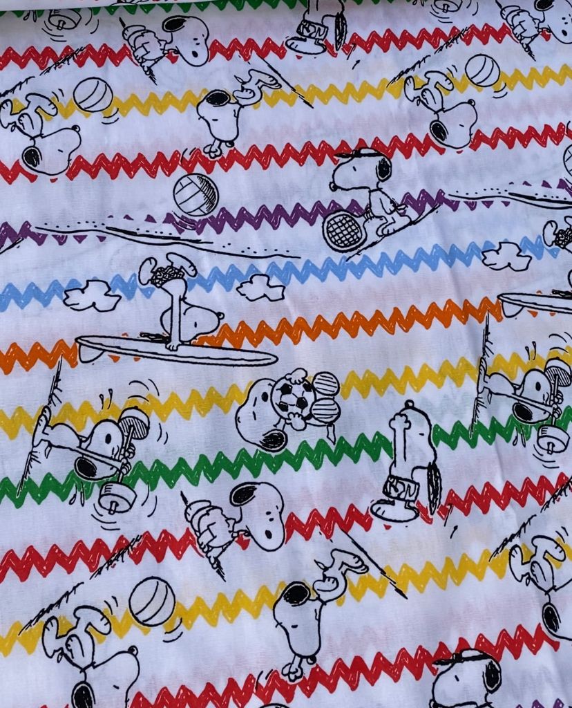 Tricoline 100% Algodón - PJ032 Digital Personaje Snoopy Sport (50 x 150)