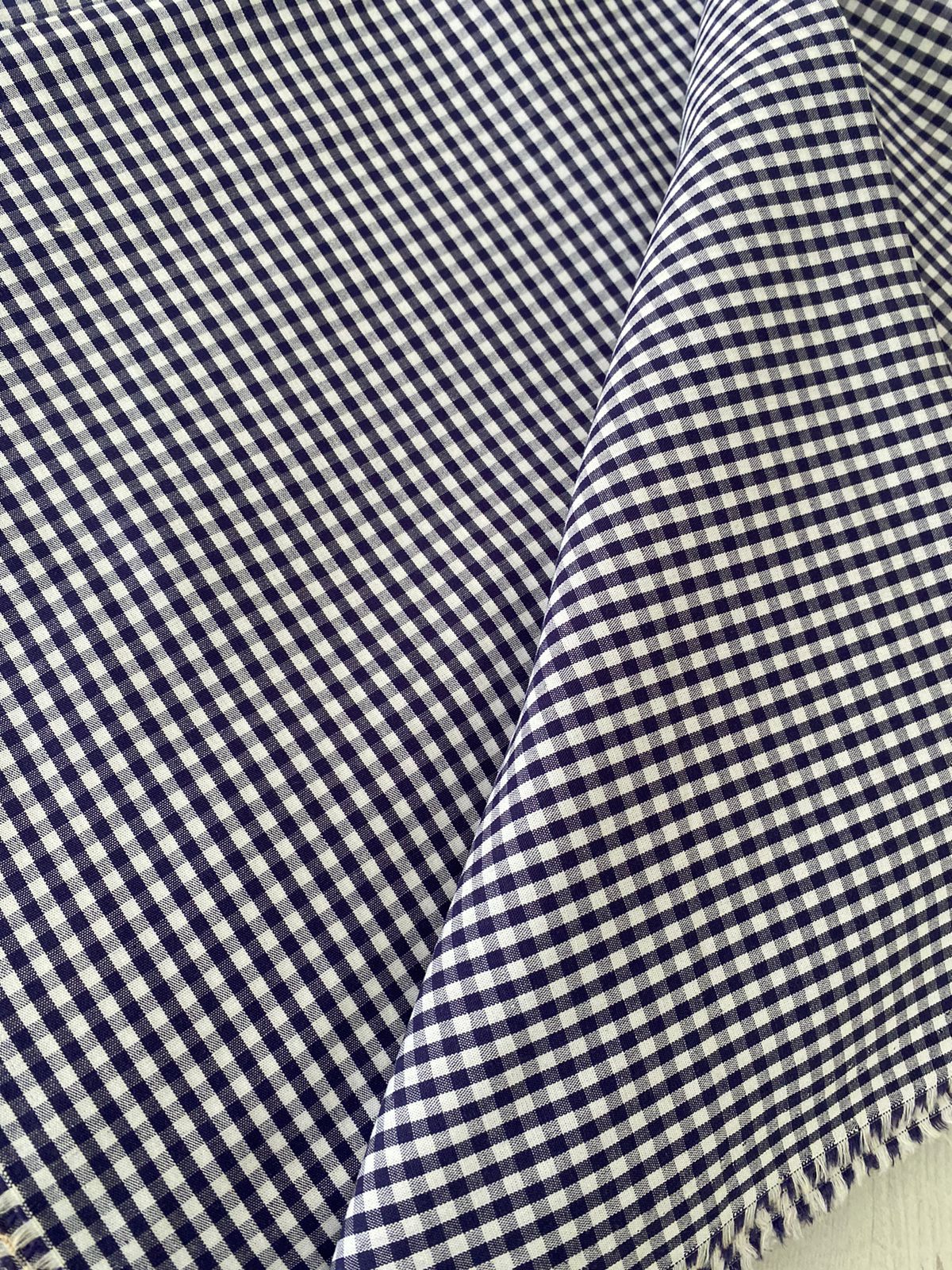 Tricoline 100% Algodón - TT019 Tinto Cuadrille Azul Marino (50 x 150)