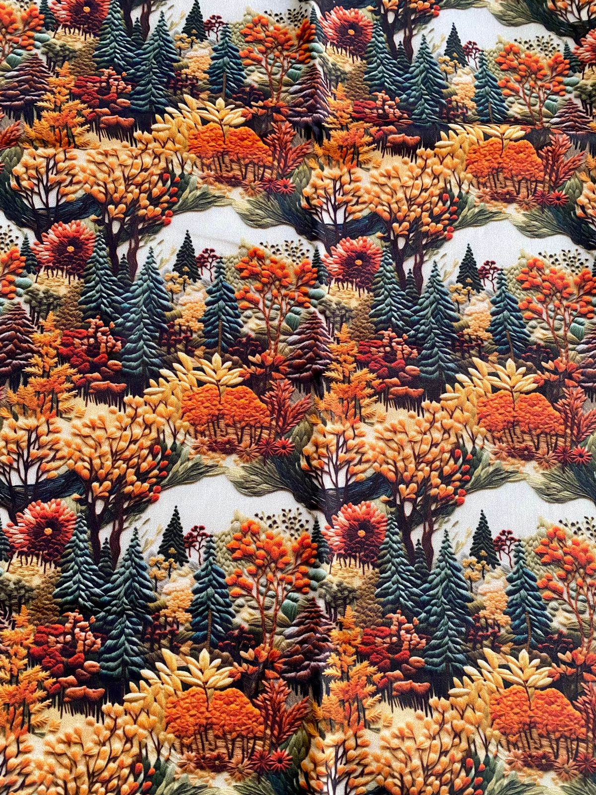 Tricoline 100% Algodón - 3D011 Floral Bosque Otoñp (50 x 150)