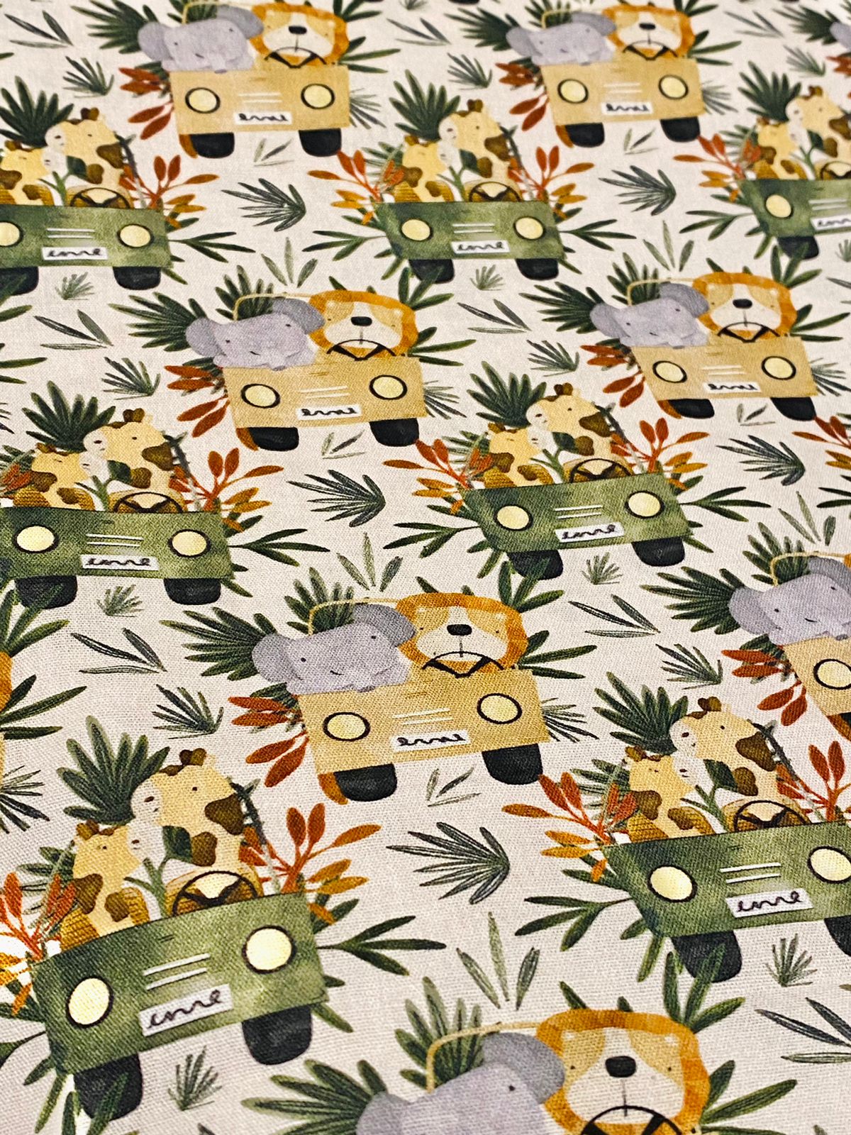 Tricoline 100% Algodón - DG050 Infantil Animalitos Savana 1 (50 x 150)