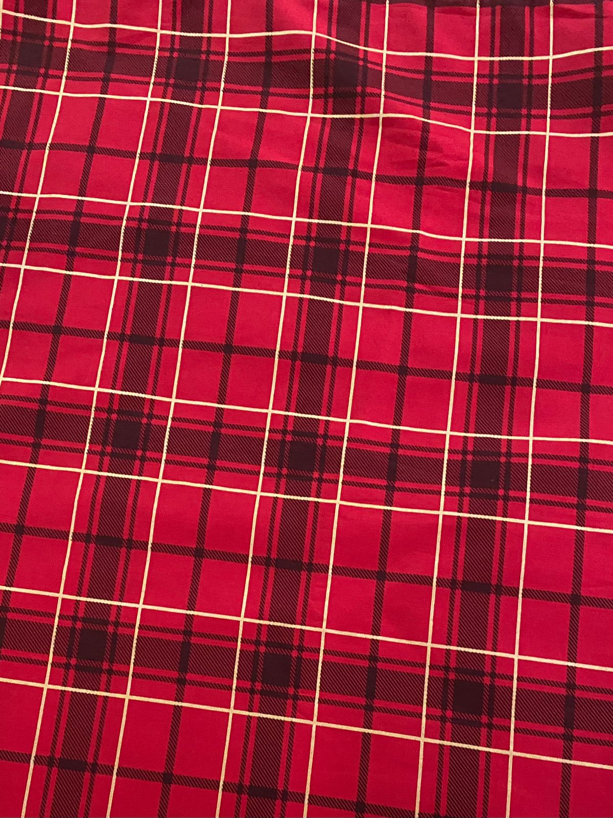 Tricoline 100% Algodón - NV004 Navidad Cuadrille fondo Rojo (50 x 150)