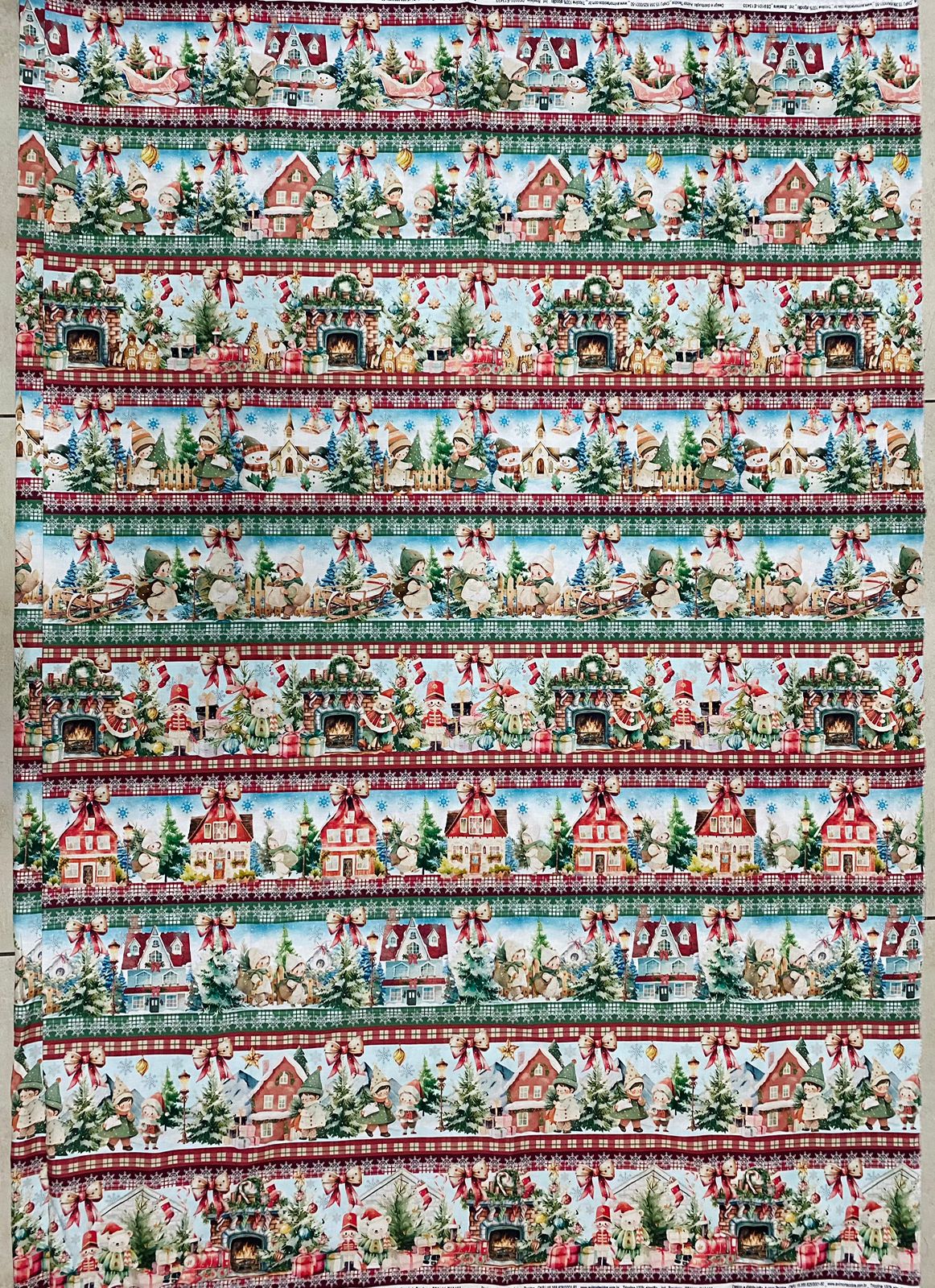 Tricoline 100% Algodón - CN015 Cenefas Navidad 2 (50 x 150)