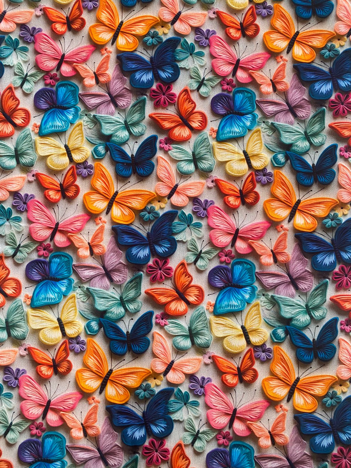 Tricoline 100% Algodón - 3D034 Mariposas 3 (50 x 150)