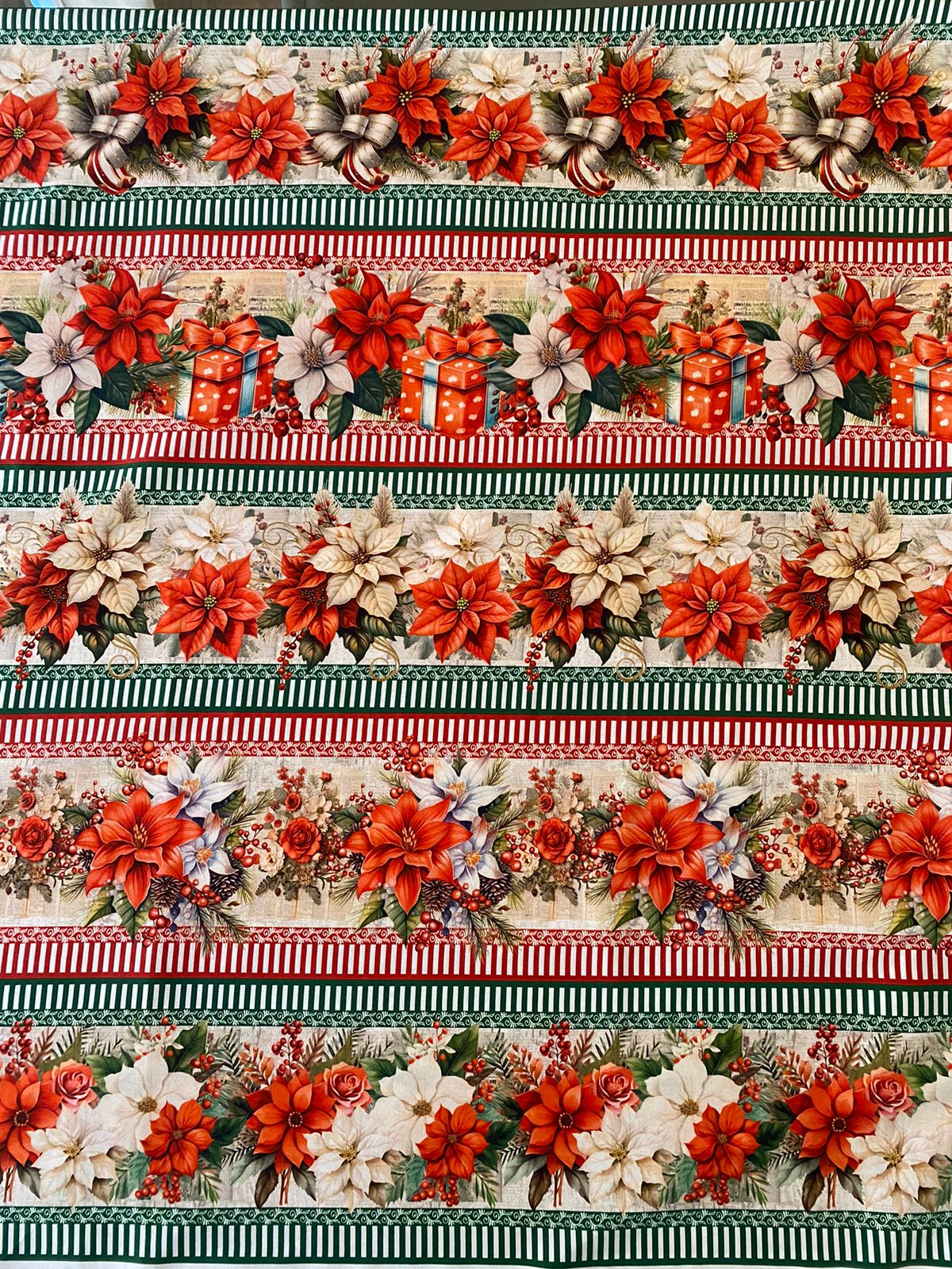 Tricoline 100% Algodón - CN014 Cenefas Navidad 1 (50 x 150)