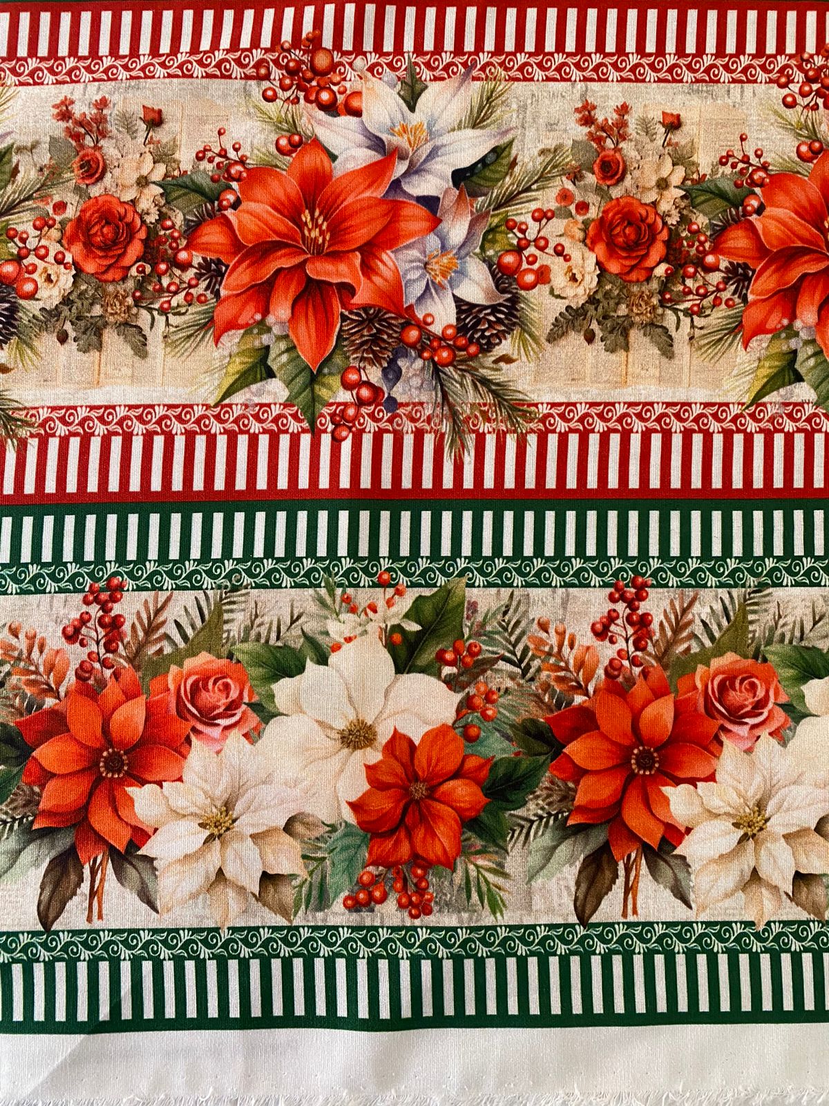 Tricoline 100% Algodón - CN014 Cenefas Navidad 1 (50 x 150)