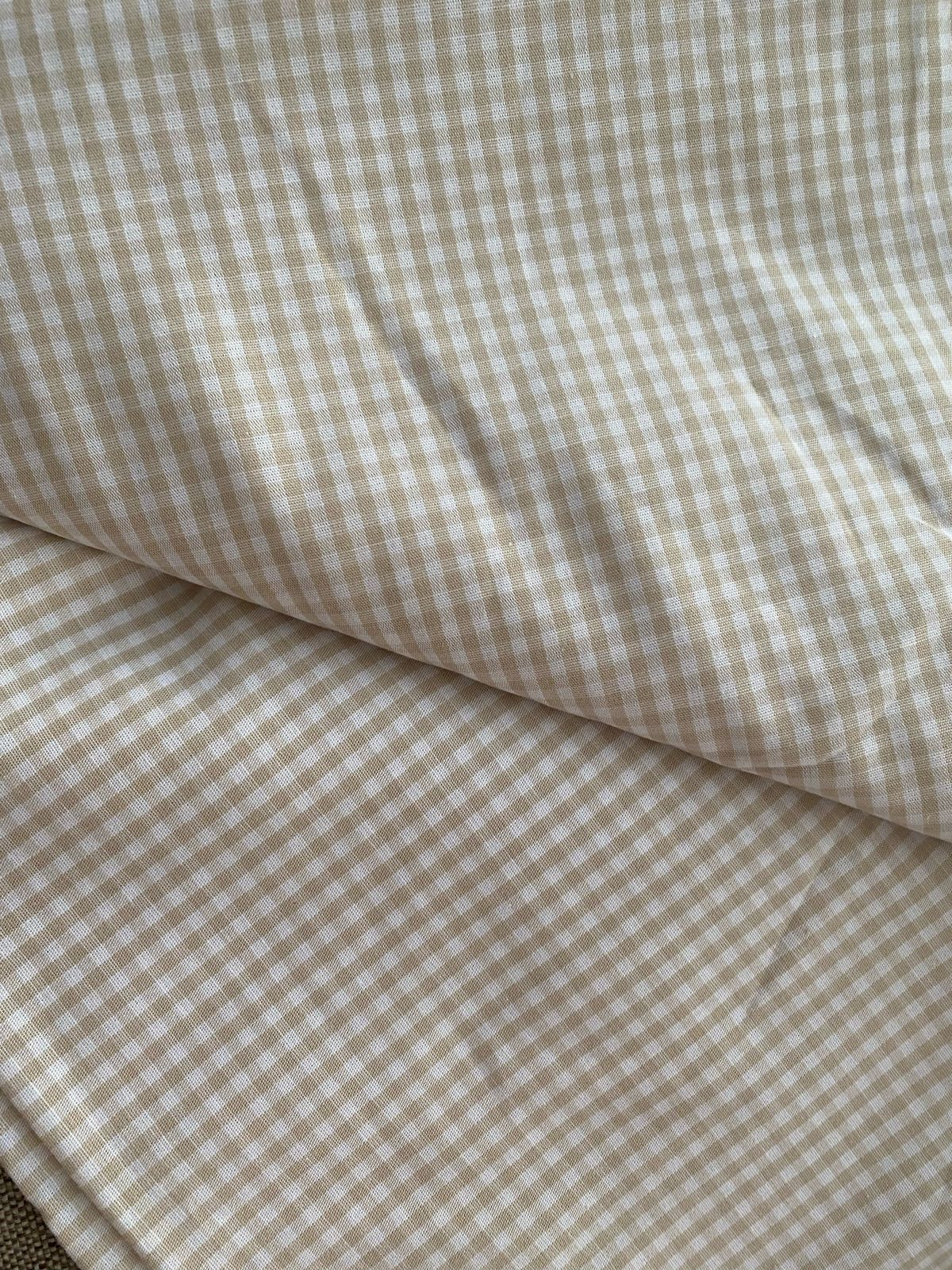 Tricoline 100% Algodón - TT078 Tinto Cuadrille Beige CLARO (50 x 150)