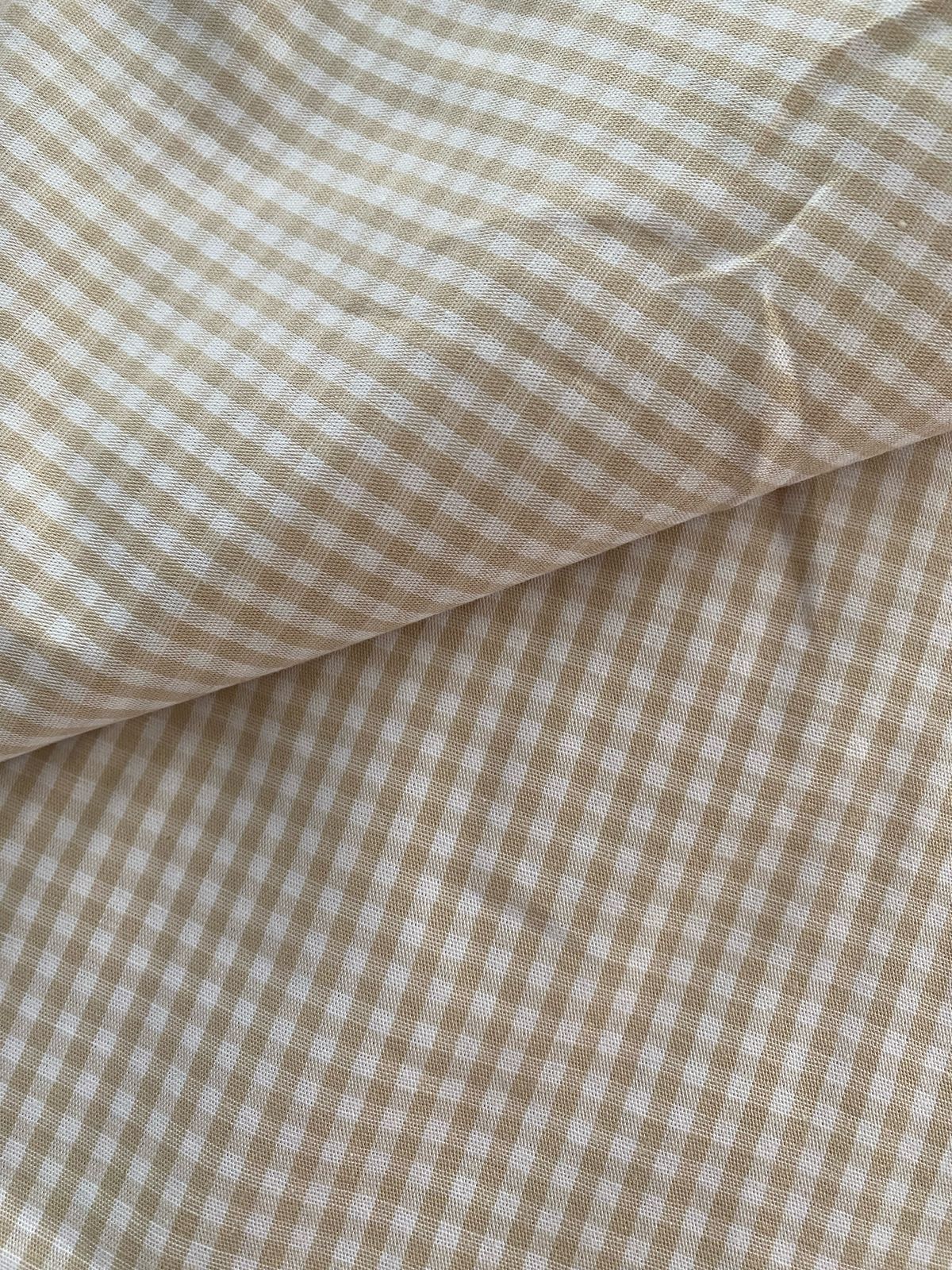 Tricoline 100% Algodón - TT078 Tinto Cuadrille Beige CLARO (50 x 150)