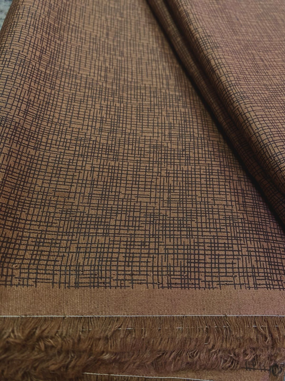 Tricoline 100% Algodón - TT082 Tinto Textura Color Café (50 x 150)