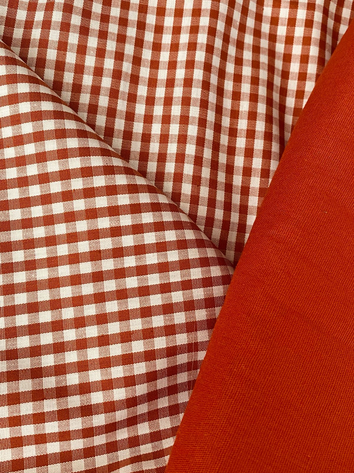 Tricoline 100% Algodón - TT097 Tinto Cuadrille Terracota (50 x 150)