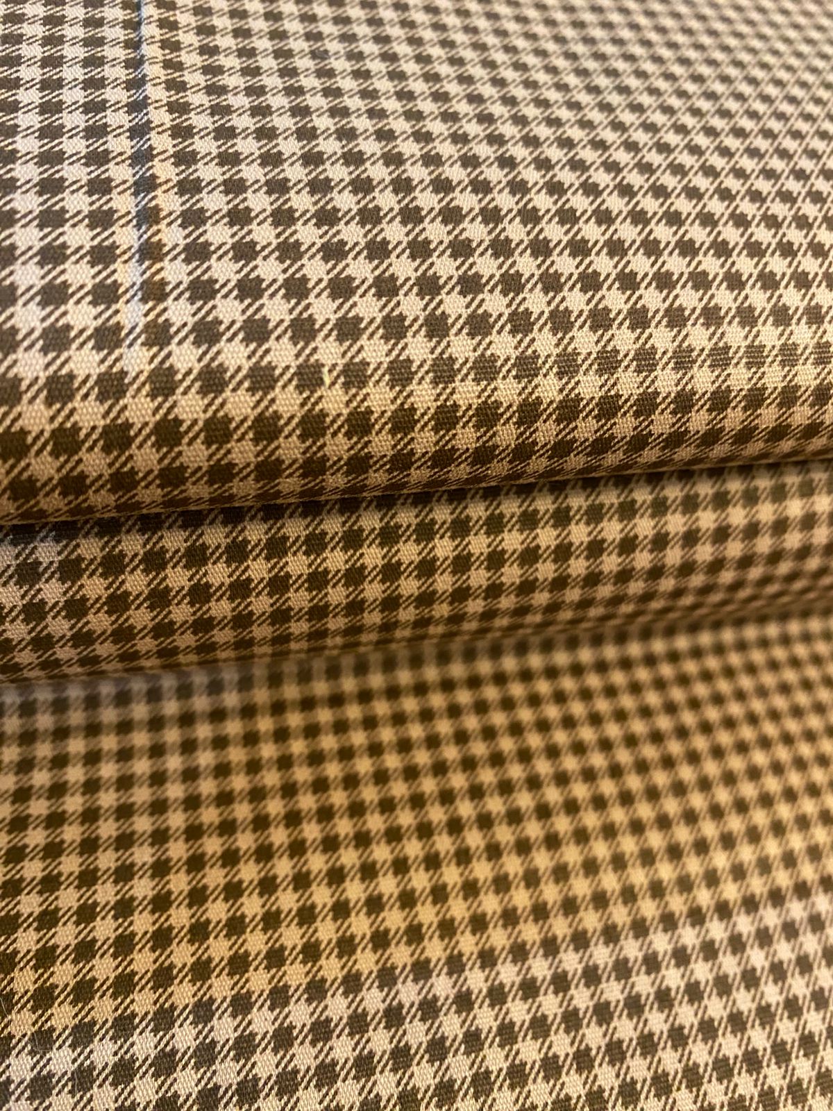 Tricoline 100% Algodón - TT020 Tinto Cuadrille cafe (50 x 150)