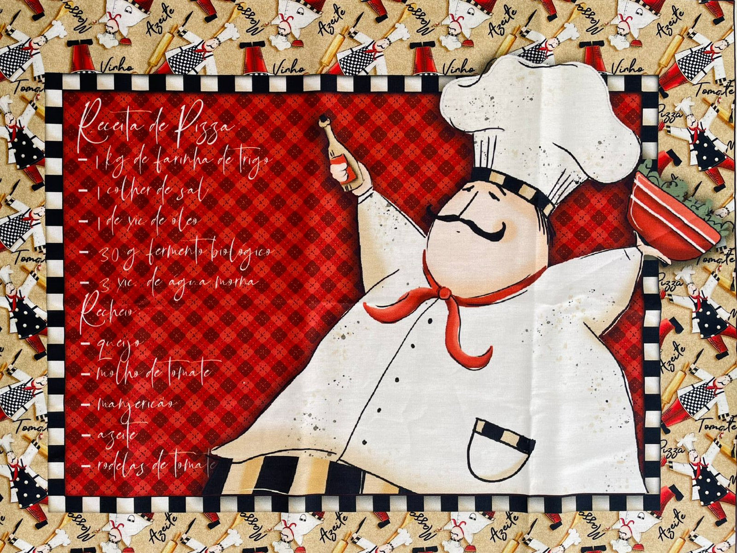 Tricoline 100% Algodón - PT039 Patrón Individual Chef (50 x 150)