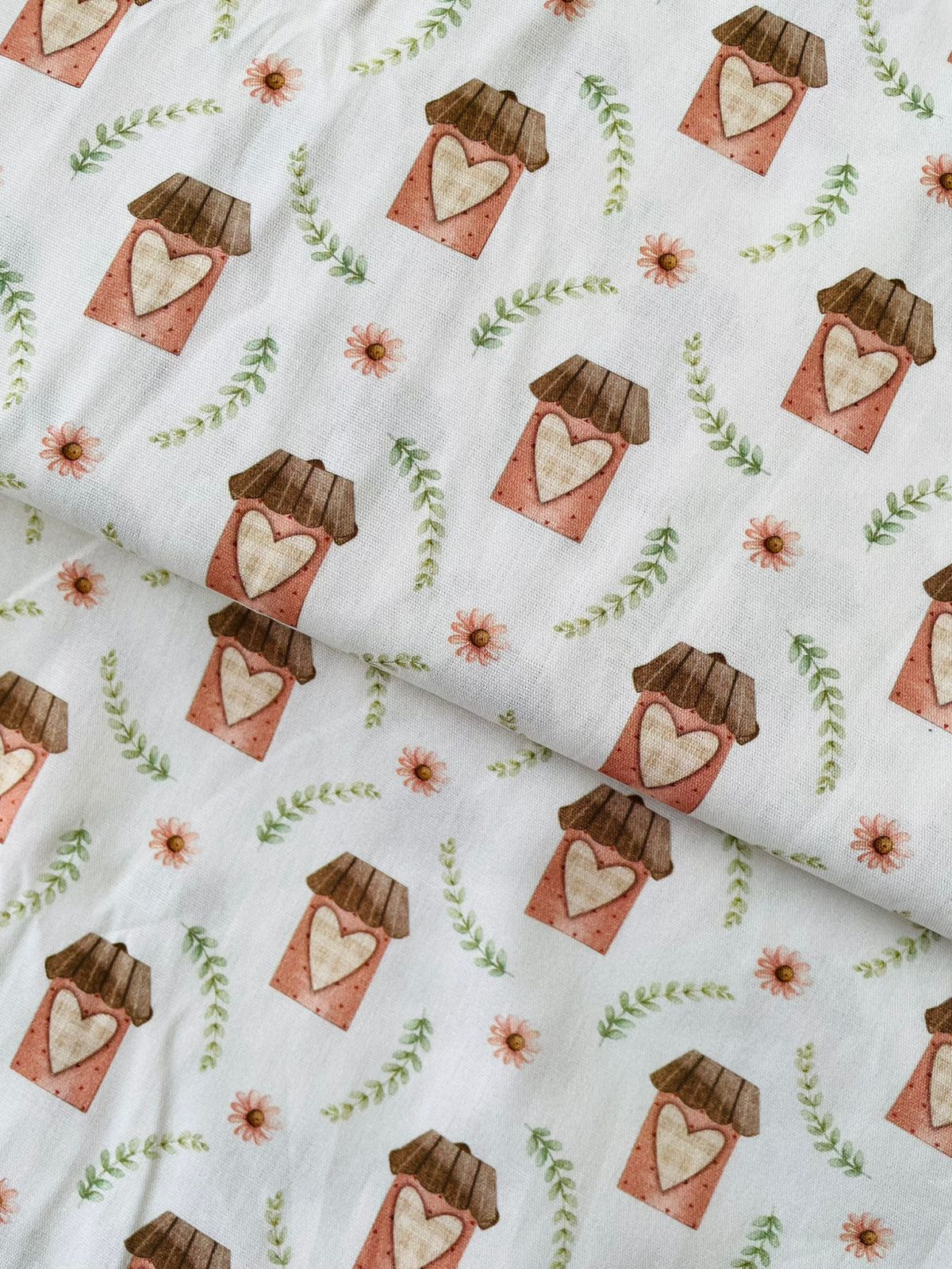 Tricoline 100% Algodón - EX050 Exclusiva Casitas Delicadeza (50 x 150)