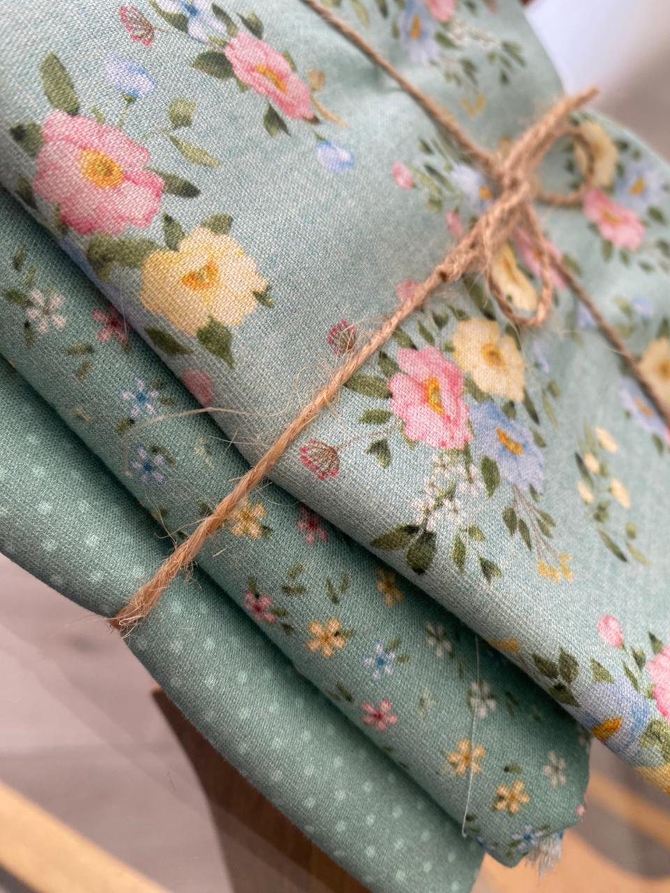 Tricoline 100% Algodón - CP036 PACK - Compose Verde (3 telas de 50 x 150 cada)