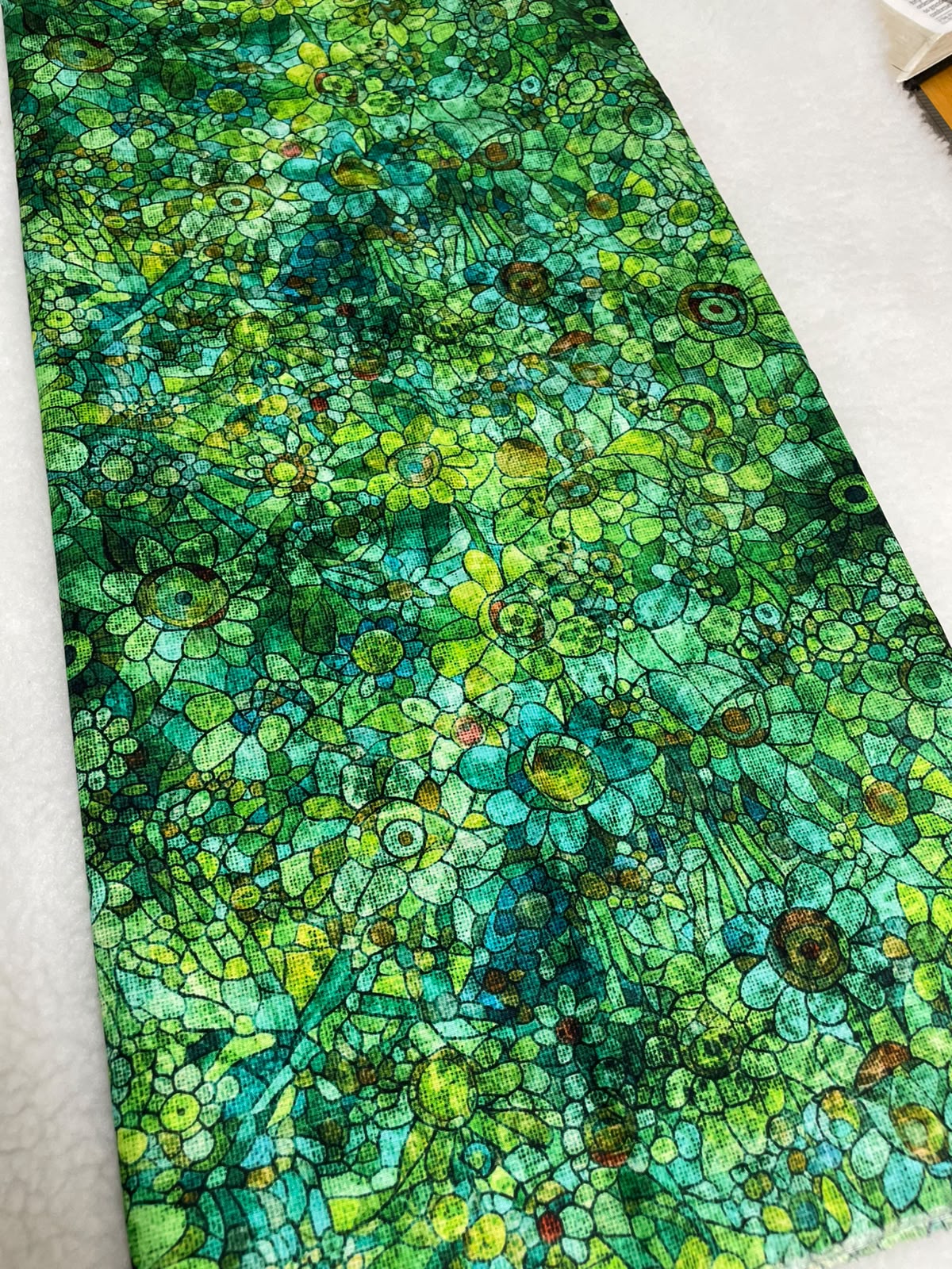 Tricoline 100% Algodón - EX082 Exclusiva DN Mosaicos Verde (50 x 150)