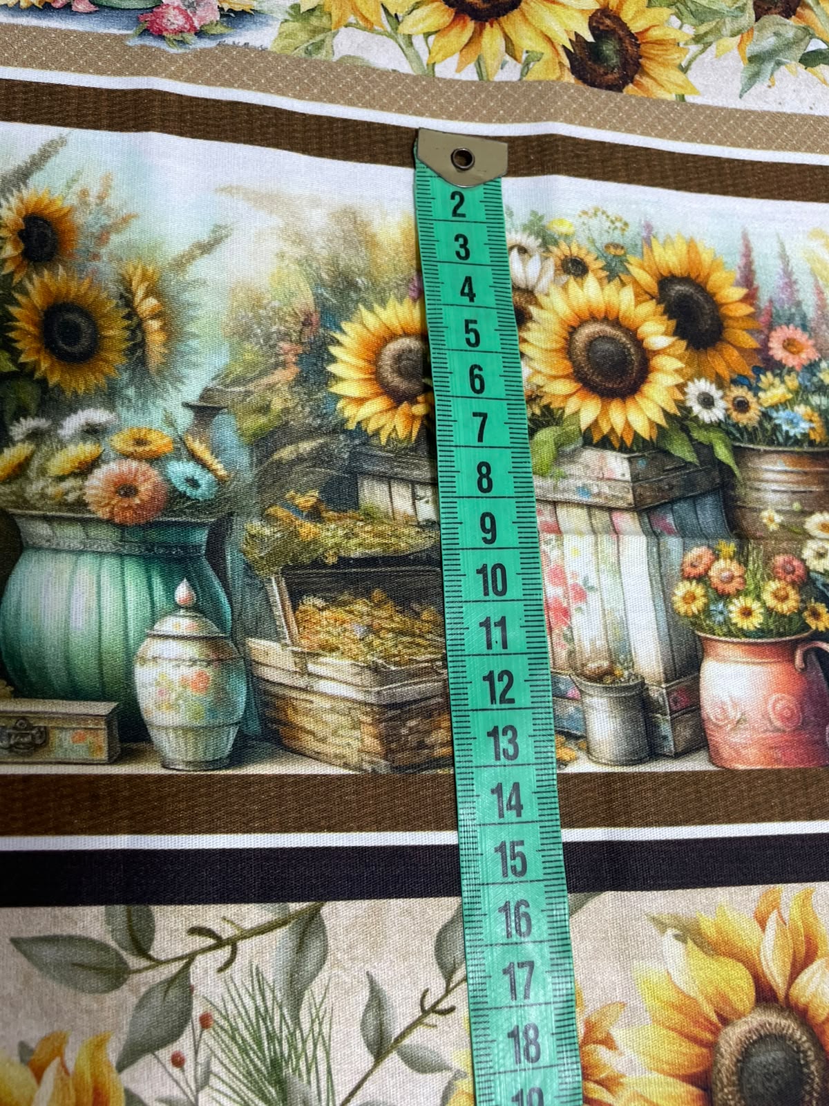 Tricoline 100% Algodón - CN019 Cenefas Girasol (50 x 150)