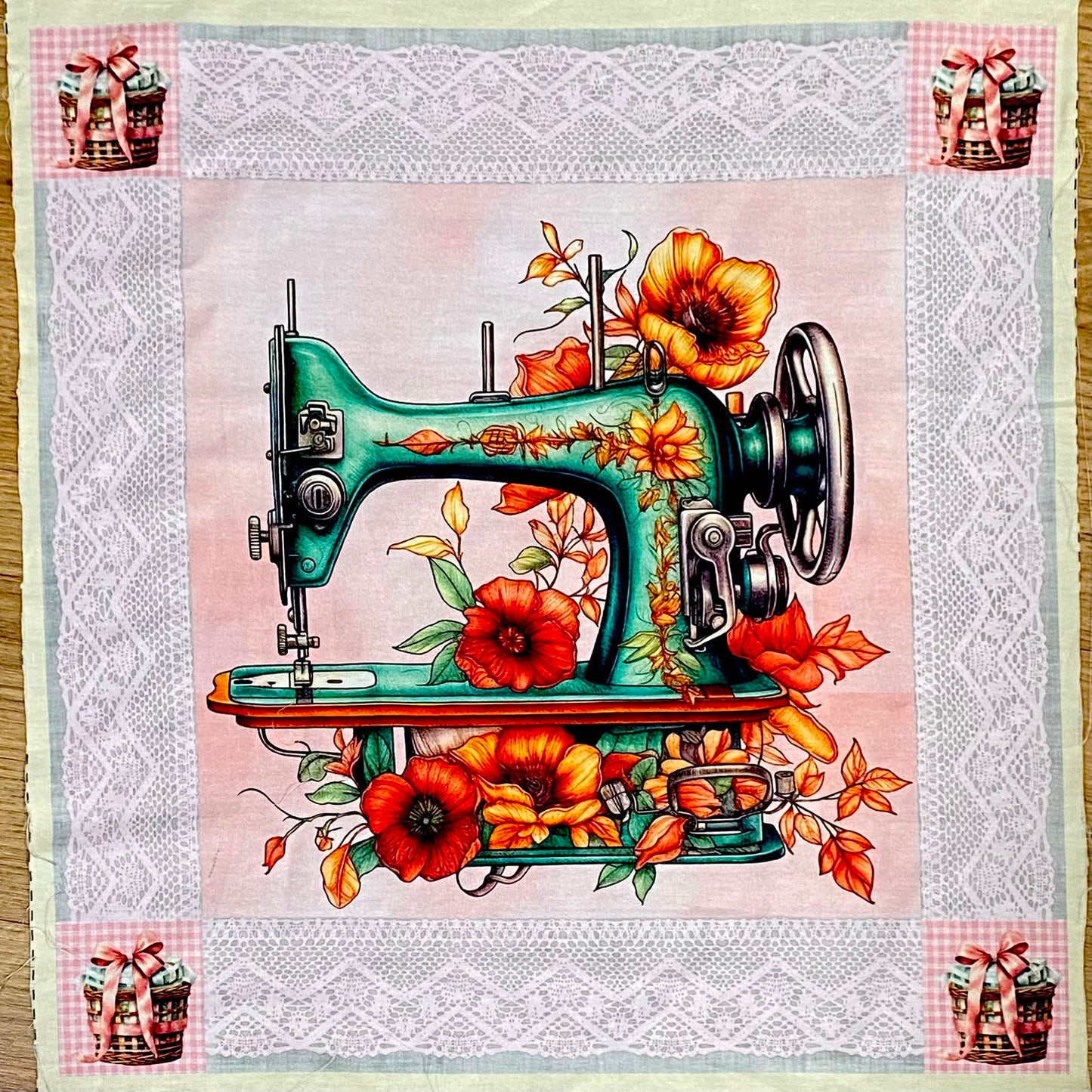 Tricoline 100% Algodón - PT116 Patrón Panel Costura 2 (45 x 45)