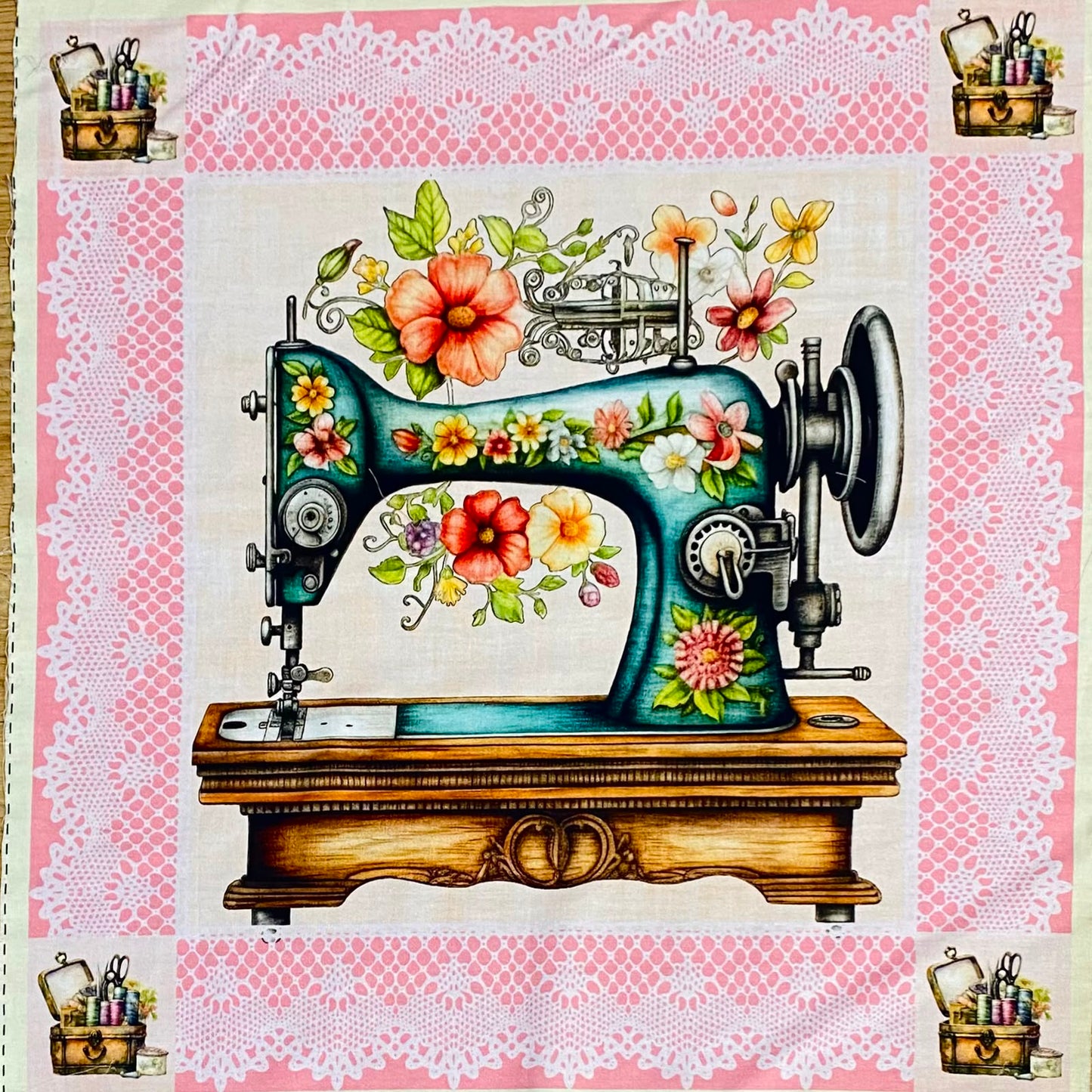 Tricoline 100% Algodón - PT117 Patrón Panel Costura 3 (45 x 45)