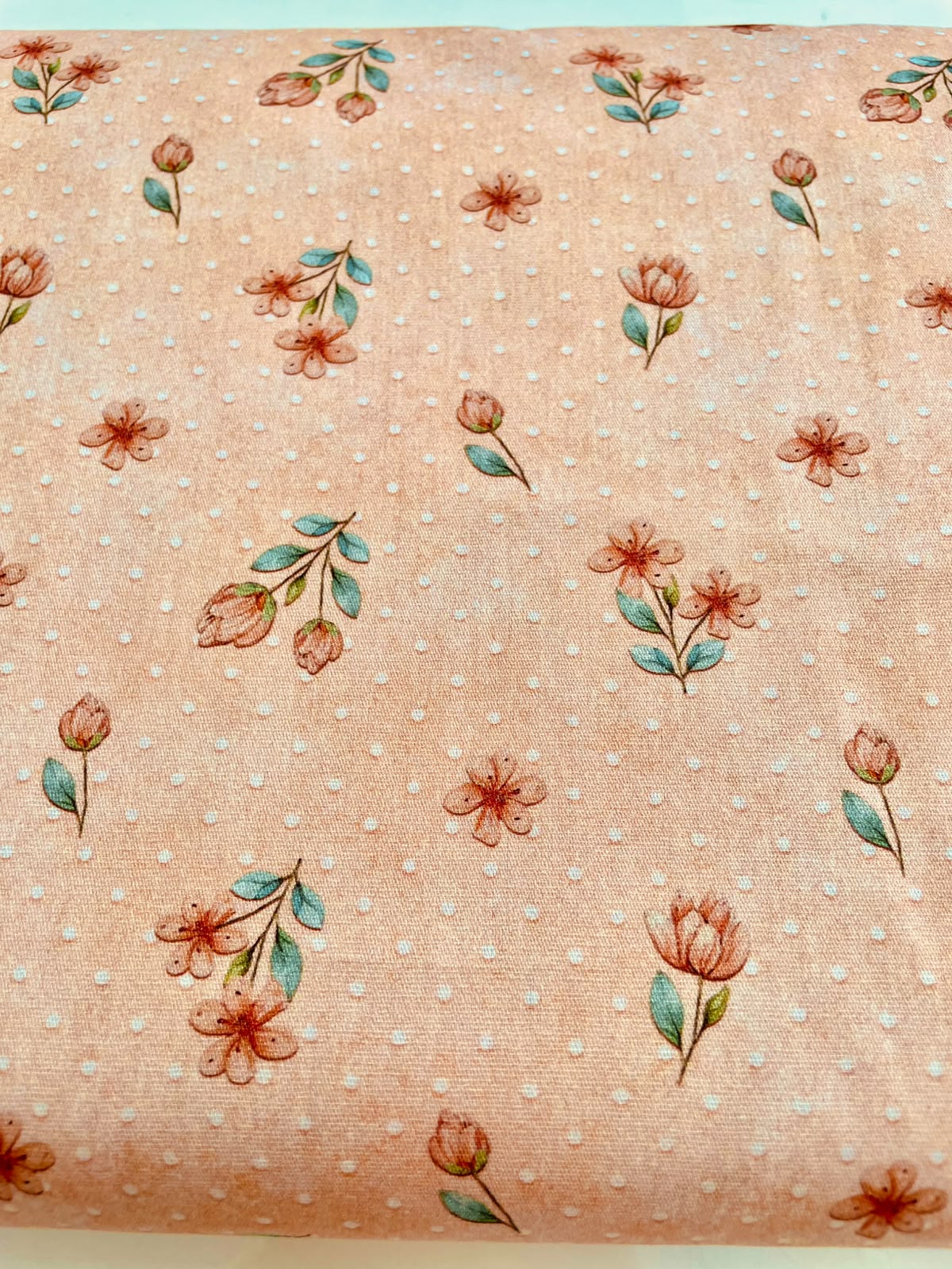 Tricoline 100% algodón - EX098 Exclusiva Tierna Florecitas 1 Rosa (50 x 150)