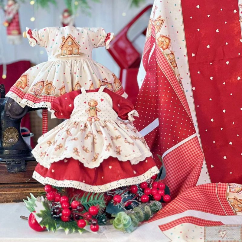 Tricoline 100% Algodón - CP070 Patrón vestido muñeca Casita Ginger (60 x 150) **PRE VENTA**