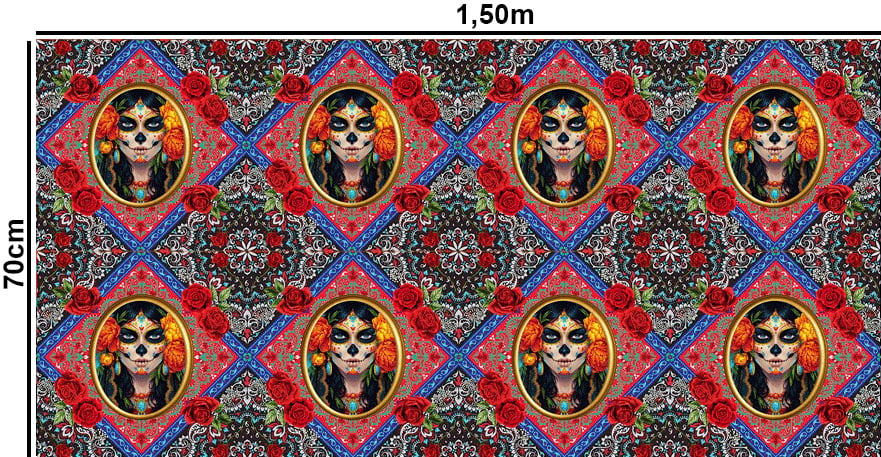 Tricoline 100% Algodón - PT058 Patrón Panel Personaje Frida 2 (35 x 150)