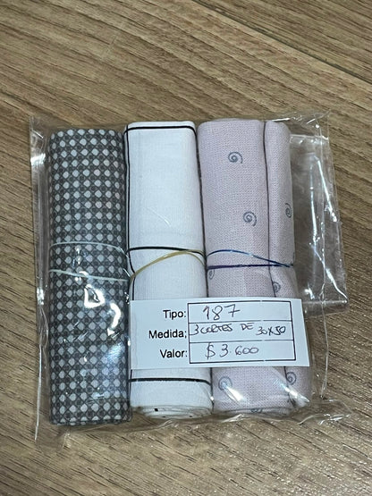 RETAZOS VARIADOS 2 - Tricoline 100% Algodón