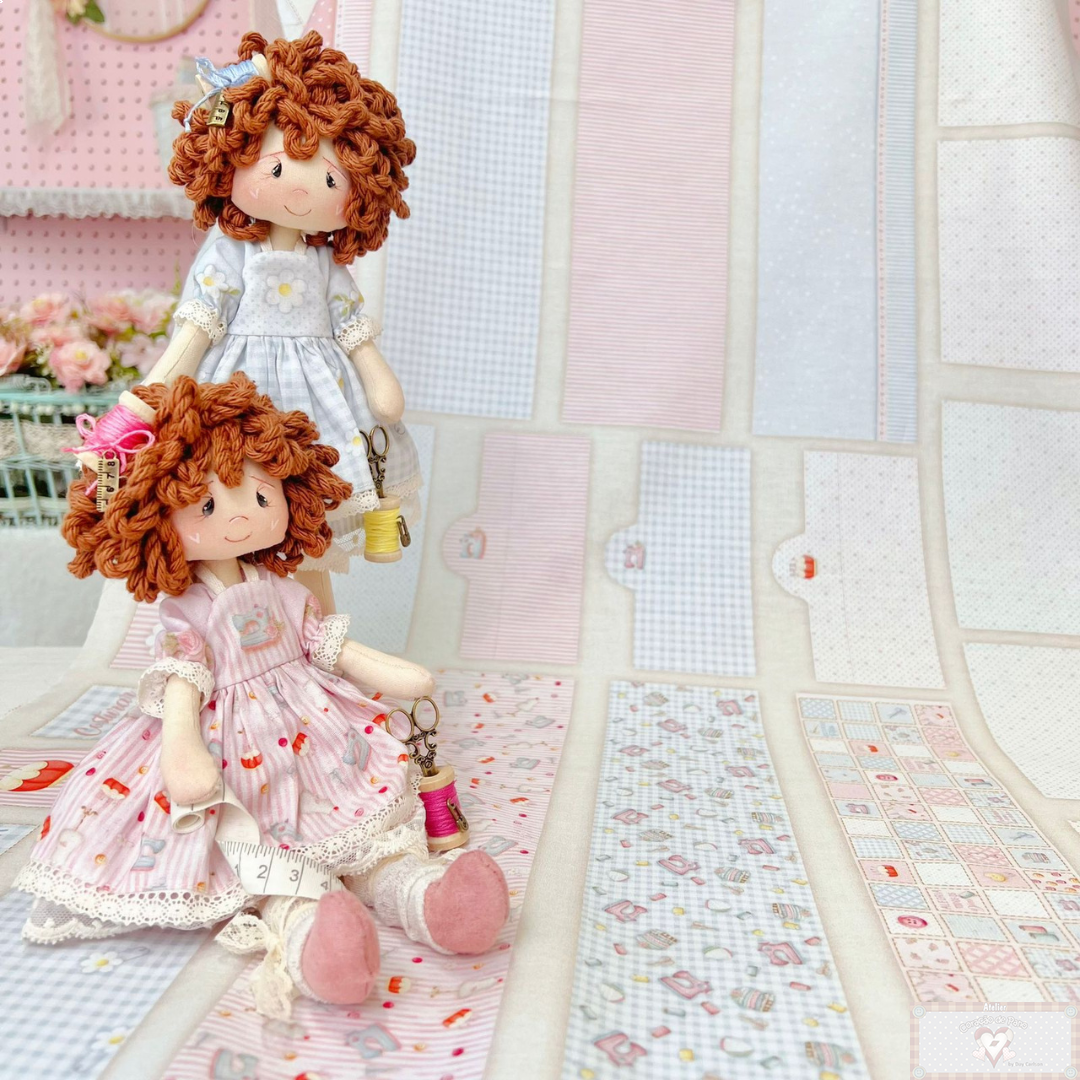 Tricoline 100% Algodón  - CP020 Patrón vestido muñeca Soños amor (60 x 150) **PRE VENTA**