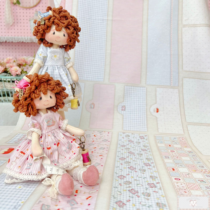 Tricoline 100% Algodón  - CP020 Patrón vestido muñeca Soños amor (60 x 150) **PRE VENTA**