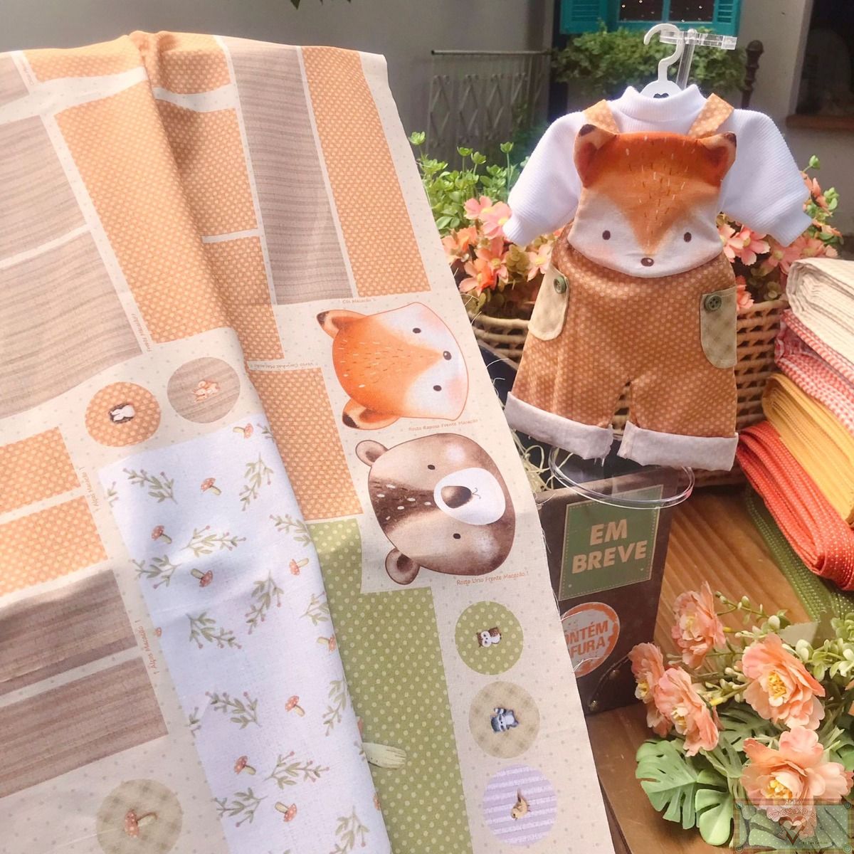 Tricoline 100% Algodón  - CP024 Patrón Enteritos muñeca Bosque (60 x 150)