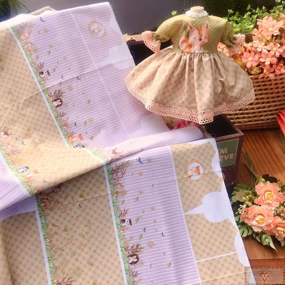 Tricoline 100% Algodón  - CP025 Patrón vestido muñeca Bosque (60 x 150) **PRE VENTA**