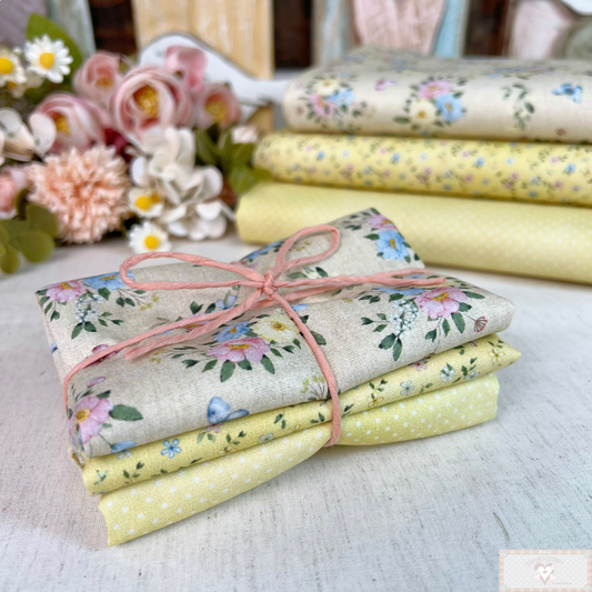 Tricoline 100% Algodón  - CP038 PACK - Compose amarillo (3 telas de 50 x 150 cada)