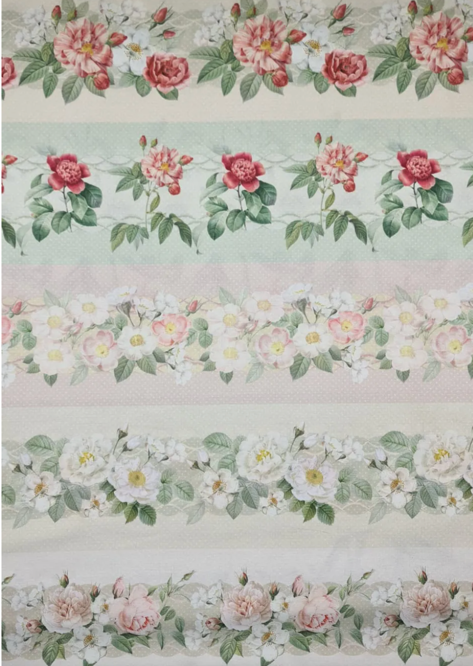 Tricoline 100% Algodón - CN007 Cenefas Floral FM (50 x 150)