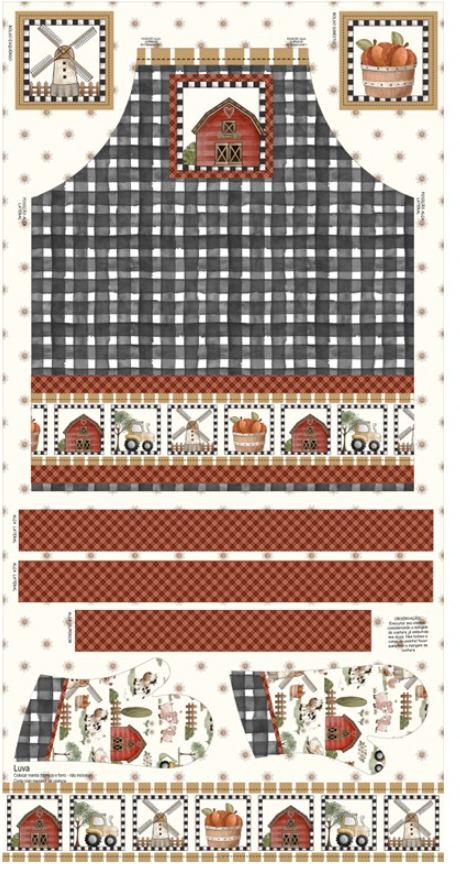 Tricoline 100% Algodón  - PT047 Patrón delantal CAMPO (60 x 150)