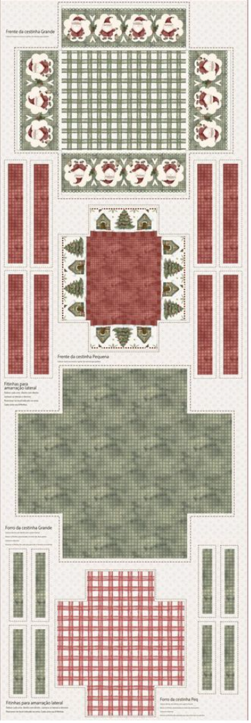 Tricoline 100% Algodón  - PT094 Patrón Canastilla Navidad  (49 x 150)