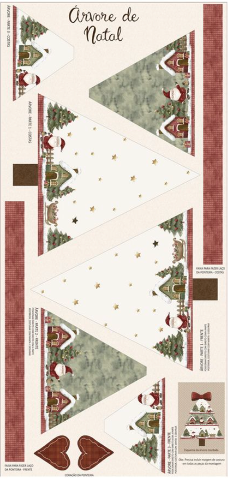 Tricoline 100% Algodón  - PT093 Patrón Arbol Navidad (50 x 150)