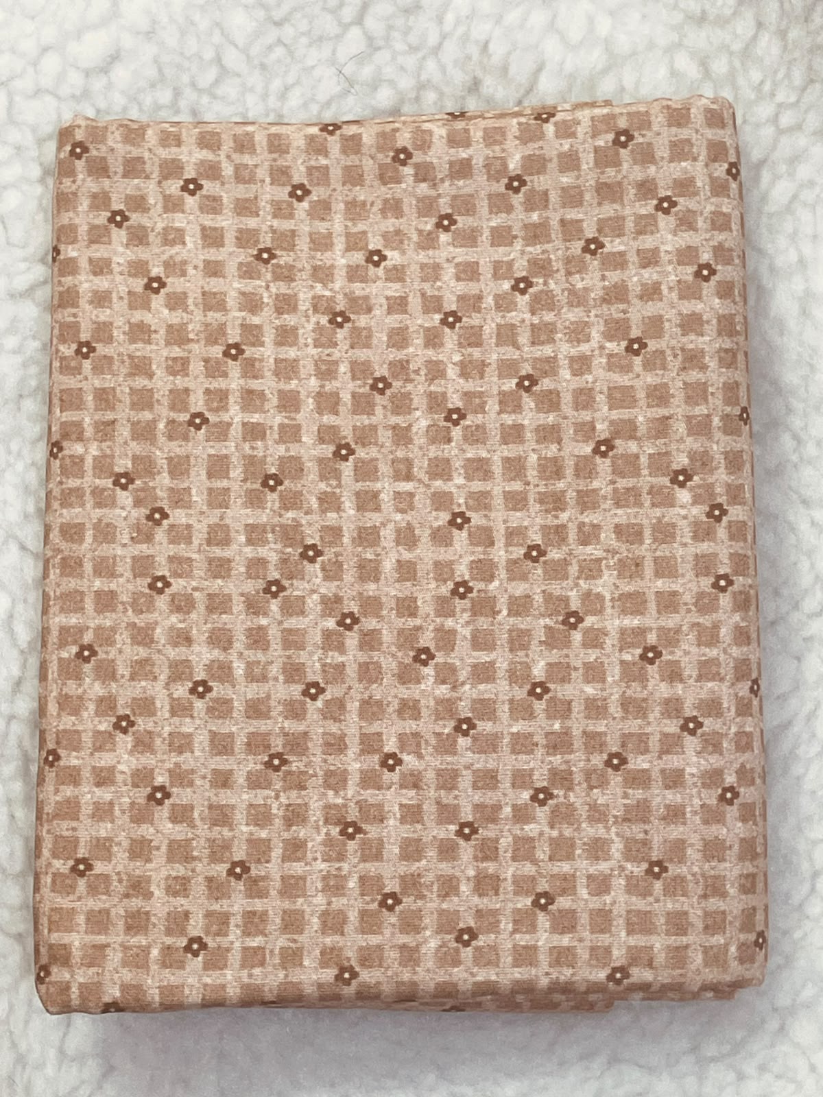 Tricoline 100% Algodón - EX064 Exclusiva cuadrille florecitas Rosa Terracota (50 x 150)