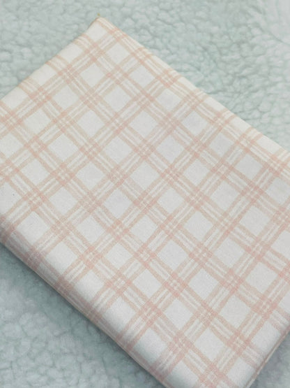 Tricoline 100% Algodón - EX066 Cuadrille Rosa y Blanco (50 x 150)