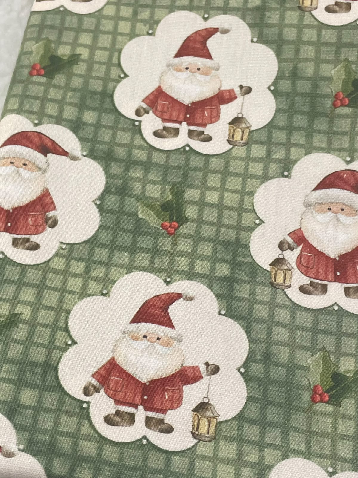 Tricoline 100% Algodón - EX070 Exclusiva Santa Claus (50 x 150)