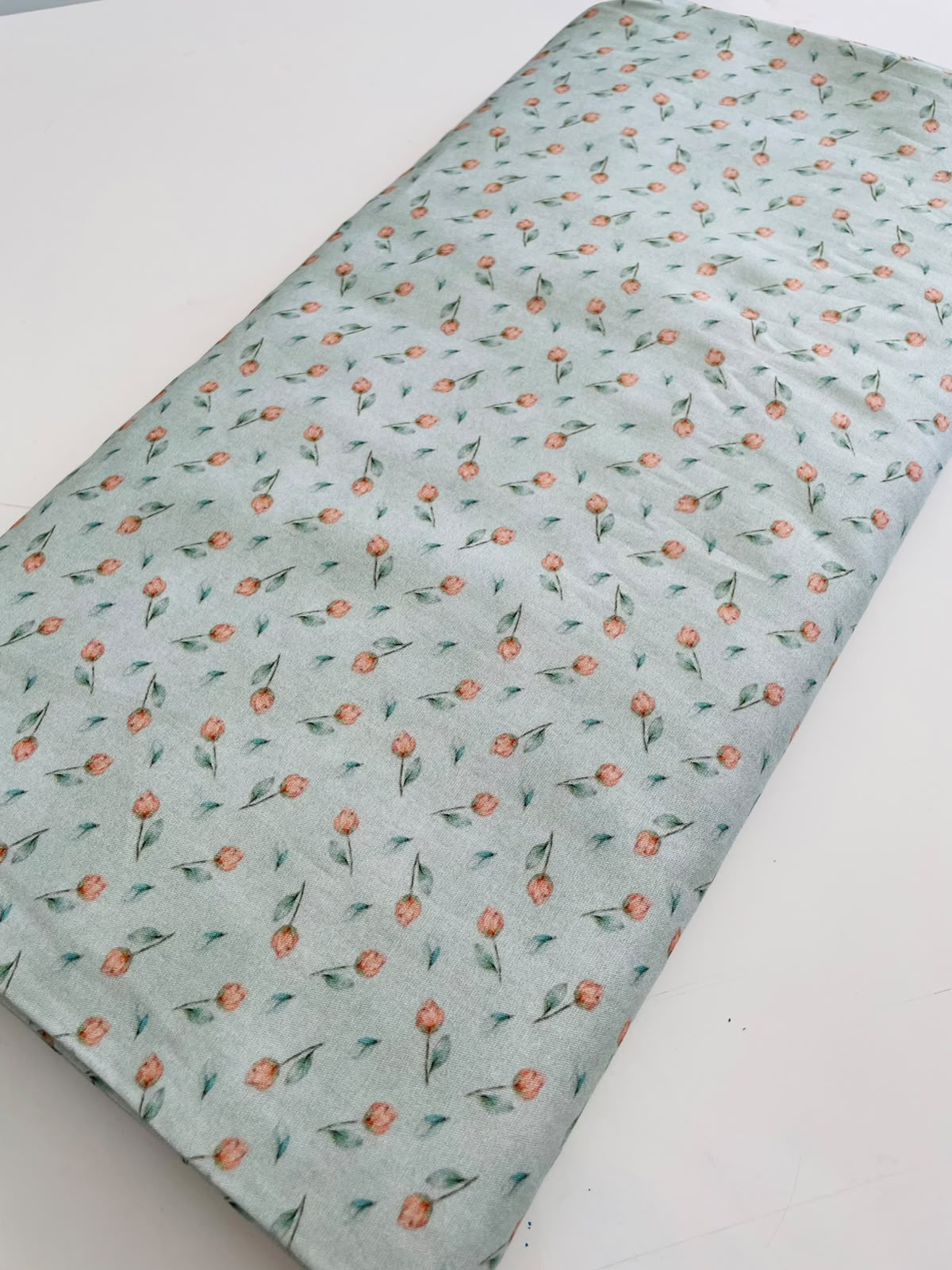 Tricoline 100% algodón - EX097 Exclusiva Tierna Florecitas 2 Menta (50 x 150)