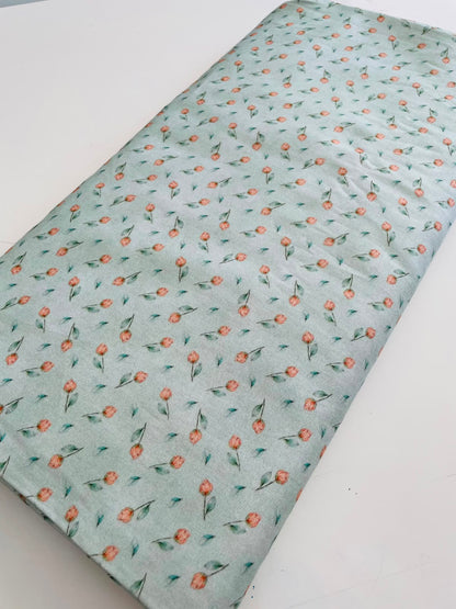 Tricoline 100% algodón - EX097 Exclusiva Tierna Florecitas 2 Menta (50 x 150)