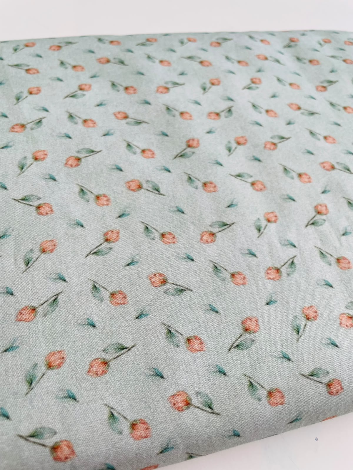 Tricoline 100% algodón - EX097 Exclusiva Tierna Florecitas 2 Menta (50 x 150)