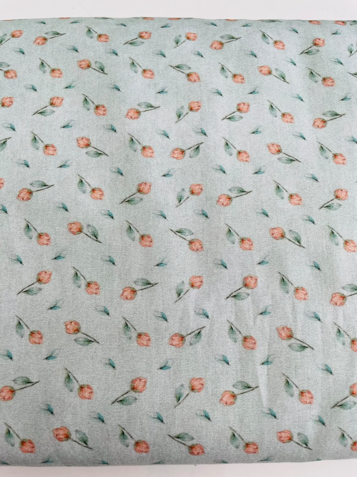 Tricoline 100% algodón - EX097 Exclusiva Tierna Florecitas 2 Menta (50 x 150)