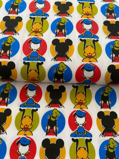 Tricoline 100% Algodón - Personaje Mickey y Amigos Espalda (50 x 150)