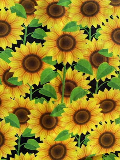 Tricoline 100% Algodón - Digital Floral Girasoles 2 (50 X 150)