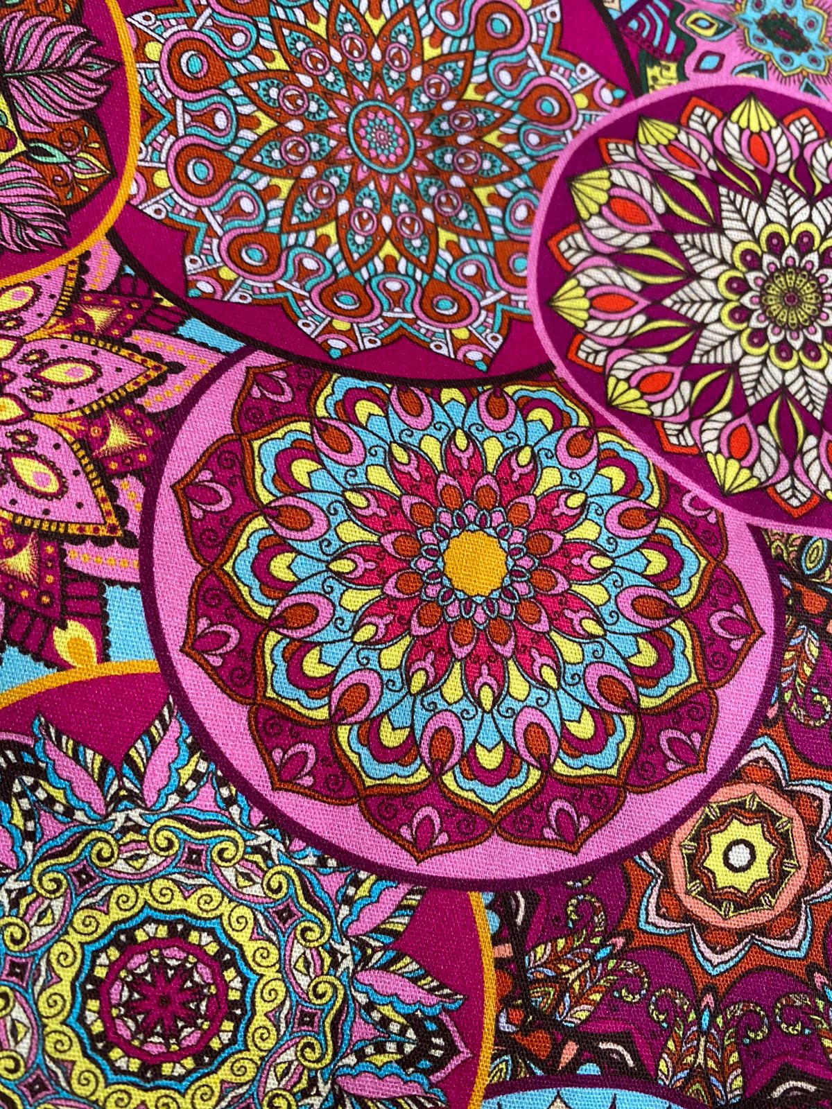 Tricoline 100% Algodón - Digital Mandalas (50 x 150)