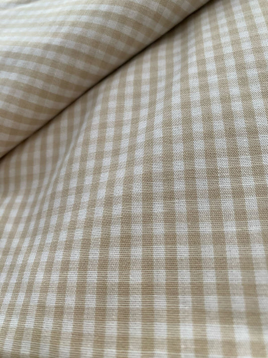 Tricoline 100% Algodón - TT078 Tinto Cuadrille Beige CLARO (50 x 150)