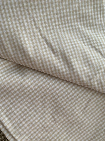 Tricoline 100% Algodón - TT078 Tinto Cuadrille Beige CLARO (50 x 150)